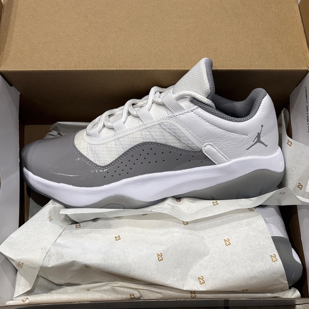 Nike Gray and White Low-Top Sneakers